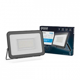 Прожектор Gauss Qplus 50W 6000lm 6500K 200-240V IP65 черный LED 1/10