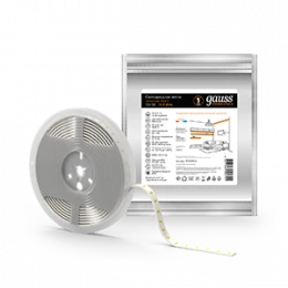 Лента Gauss LED Elementary 5050/60 12V 14.4W 3000K 10mm IP20 5m (ZIP bag) 1/100
