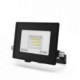 Прожектор светодиодный Gauss Elementary 20W 1700lm IP65 6500К ПРОМО G3 черный LED 1/20