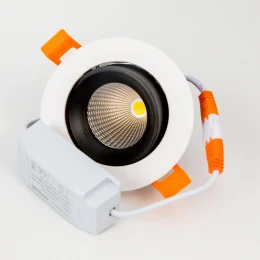 CLD001NW4 Альфа Бел+Черный Св-к Встр. LED 7W*3500K