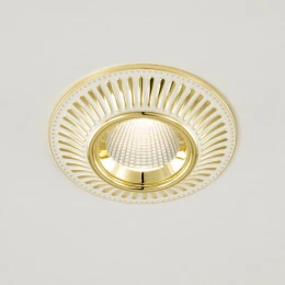 CLD042NW2 Дзета Белый+Золото  Св-к Встр. 7W*3500K