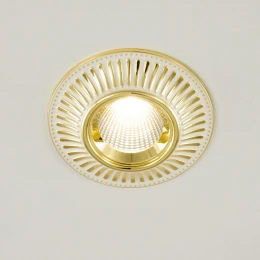 CLD042NW2 Дзета Белый+Золото  Св-к Встр. 7W*3500K